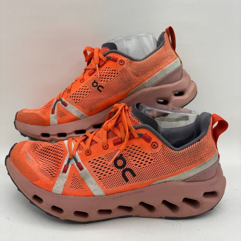 On Cloudsurfer Trail Womens 8.5 Orange Trail Running Shoes Sneakers EU 40